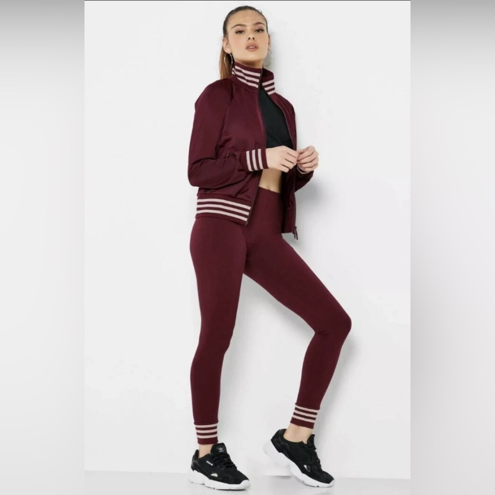 Adidas originals trefoil tights/leggings in maroon size medium
